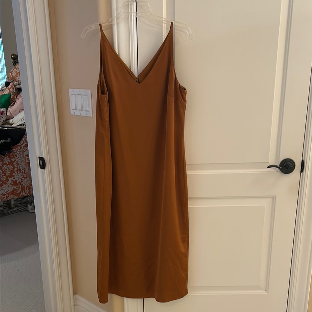 J. Crew Copper Brown Slip Dress Spaghetti Straps